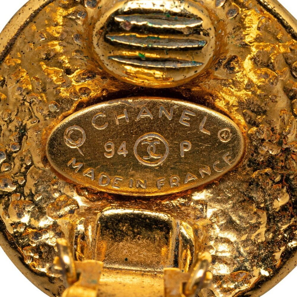 CHANEL Authentic Gold Logo Earrings - Picture 3 of 4